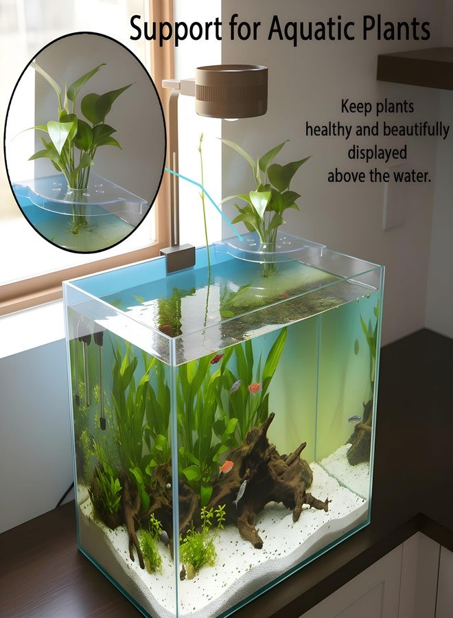 BEVINKATE Aquarium Plant Holder for Rimless Fish Tank - 2 Pcs Corner Shelf for Fish Tank Top, Aquatic Plant Planter & Organizer for Aquatic Plants, Decor, and Accessories (White) - Image 3